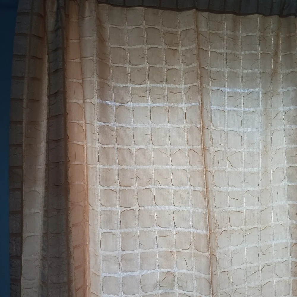 Curtains Vintage Handmade Textured Yellow Fabric MCM